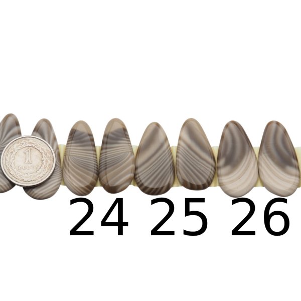 Krzemień Pasiasty para na kolczyki - kabaszony (różne kształty i rozmiary)