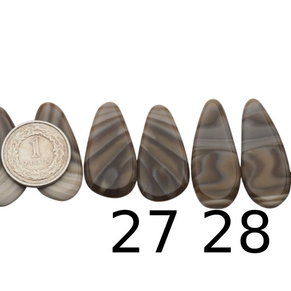 Krzemień Pasiasty para na kolczyki - kabaszony (różne kształty i rozmiary)