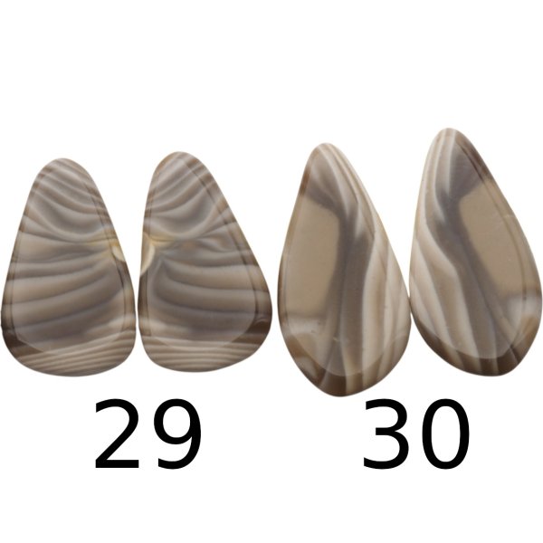 Krzemień Pasiasty para na kolczyki - kabaszony (różne kształty i rozmiary)