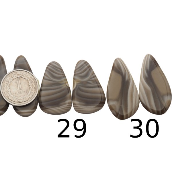 Krzemień Pasiasty para na kolczyki - kabaszony (różne kształty i rozmiary)