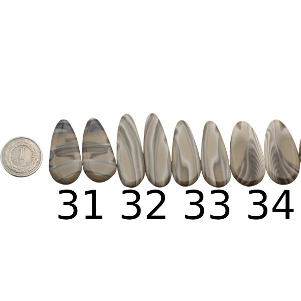 Krzemień Pasiasty para na kolczyki - kabaszony (różne kształty i rozmiary)