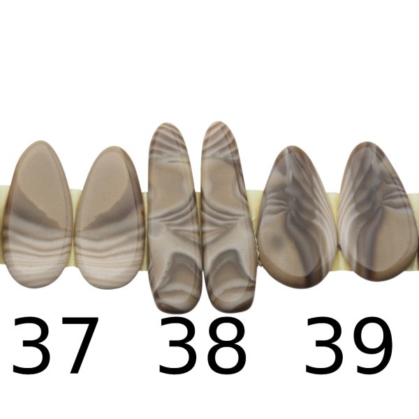 Krzemień Pasiasty para na kolczyki - kabaszony (różne kształty i rozmiary)