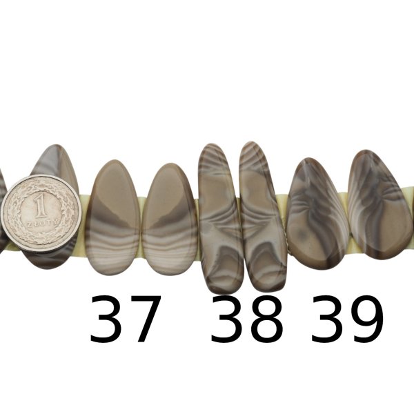 Krzemień Pasiasty para na kolczyki - kabaszony (różne kształty i rozmiary)