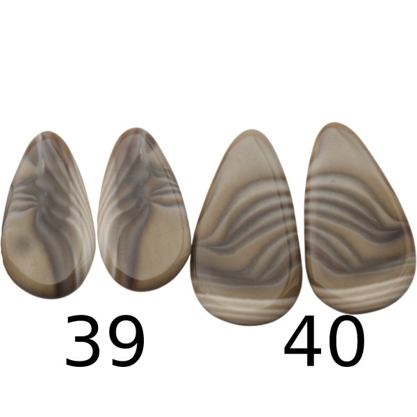 Krzemień Pasiasty para na kolczyki - kabaszony (różne kształty i rozmiary)