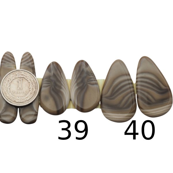 Krzemień Pasiasty para na kolczyki - kabaszony (różne kształty i rozmiary)