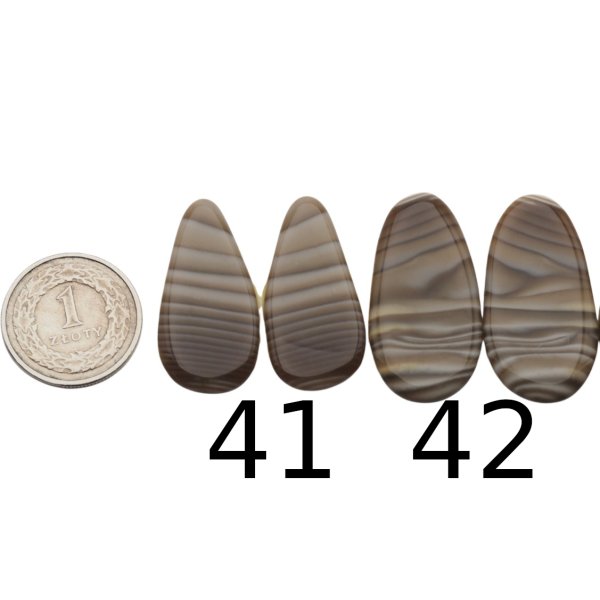 Krzemień Pasiasty para na kolczyki - kabaszony (różne kształty i rozmiary)