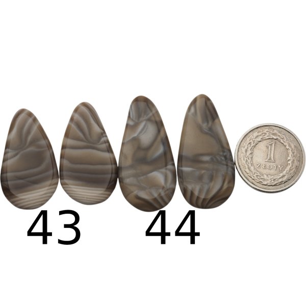 Krzemień Pasiasty para na kolczyki - kabaszony (różne kształty i rozmiary)