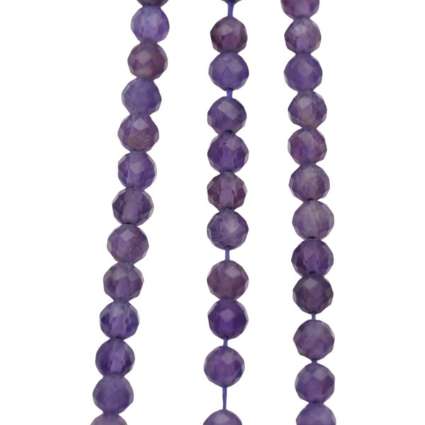 Ametyst fasetowany - kulki 4 mm (sznur)