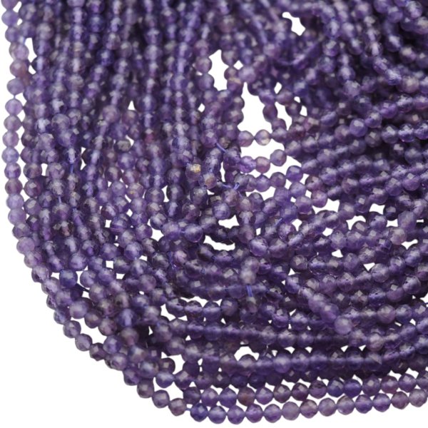 Ametyst fasetowany - kulki 4 mm (sznur)