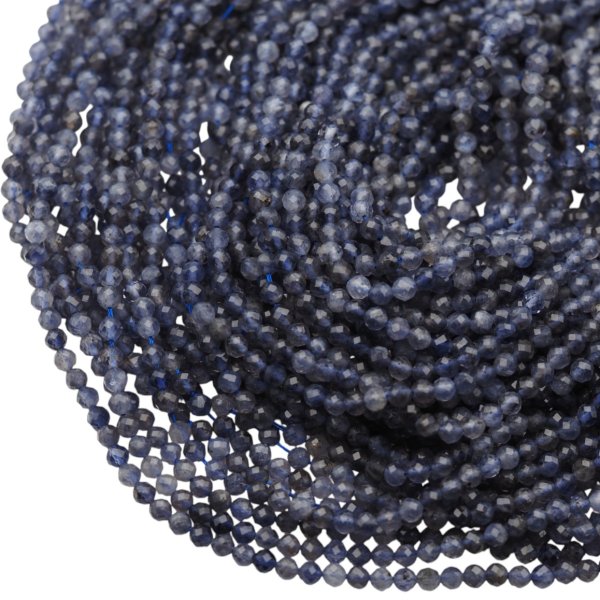 Iolit - fasetowane kulki 3,9 mm (sznur)