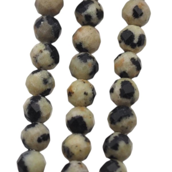 Jaspis dalmatyński fasetowane kulki 3 mm (sznur 38,5 cm)