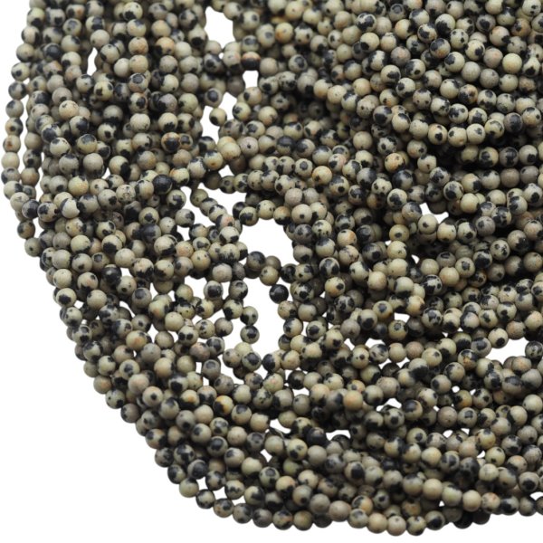 Jaspis dalmatyński polerowane kulki 3 mm (sznur 38,5 cm)