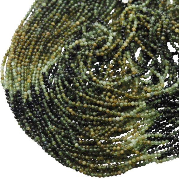 Turmalin zielony fasetowana kulka 2,5 mm (sznur)