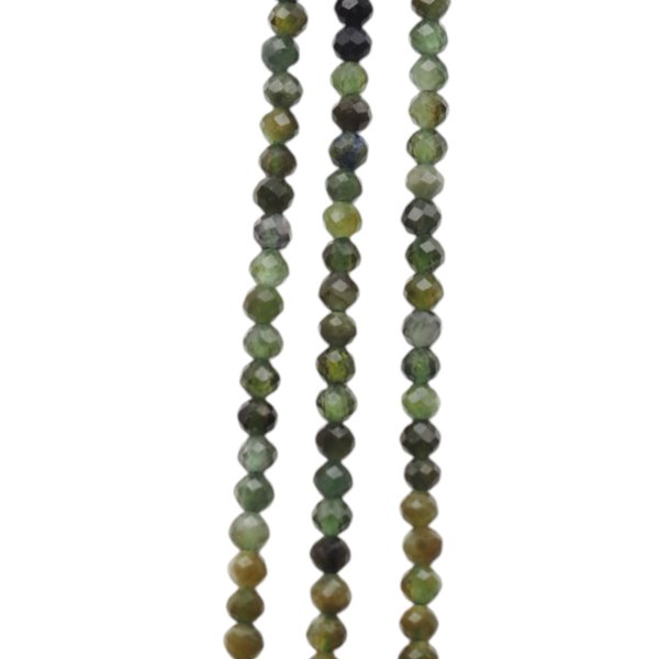 Turmalin zielony fasetowana kulka 2,5 mm (sznur)