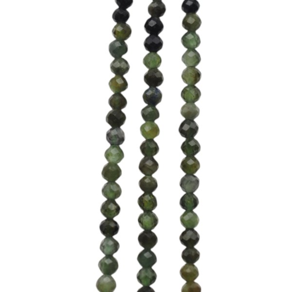 Turmalin zielony fasetowana kulka 2,5 mm (sznur)