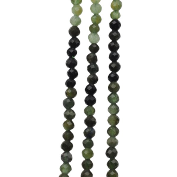 Turmalin zielony fasetowana kulka 2,5 mm (sznur)