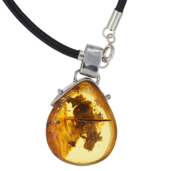 Zawieszka z bursztynem bałtyckim – ręcznie wykonana, srebro 925 oksydowane