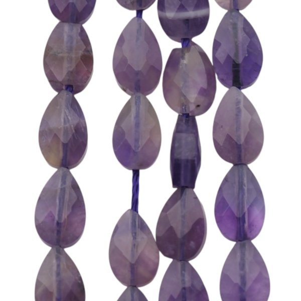 Ametyst fasetowane łzy 4x6 mm (sznur 38 cm)
