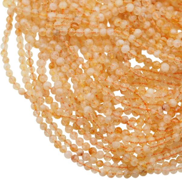 Cytryn Fasetowany kulka 4mm (sznurek)