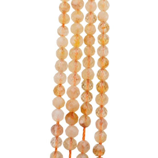Cytryn Fasetowany kulka 4mm (sznurek)
