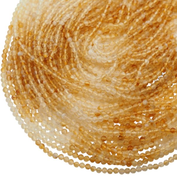 Cytryn (Lemon) Fasetowany kulka 4mm (sznur)