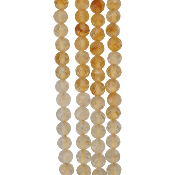 Cytryn (Lemon) Fasetowany kulka 4mm (sznur)