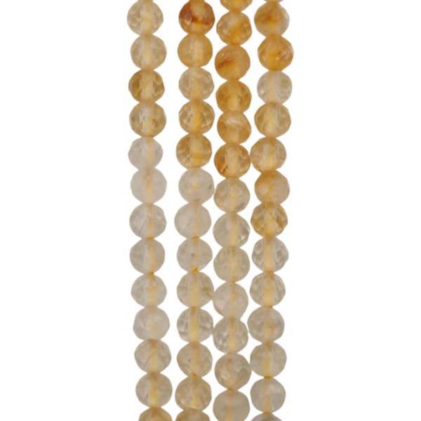 Cytryn (Lemon) Fasetowany kulka 4mm (sznur)
