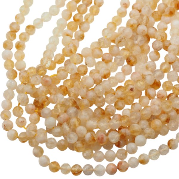 Cytryn (Lemon) fasetowany - kulki 6 mm (sznur)