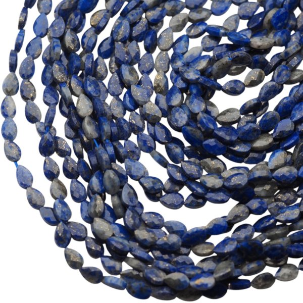 Lapis Lazuli fasetowane łzy 4x6 mm (sznur 39 cm)
