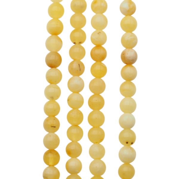 Bursztyn mleczny polerowany kulka 4,8 mm (sznur 39,5 cm)