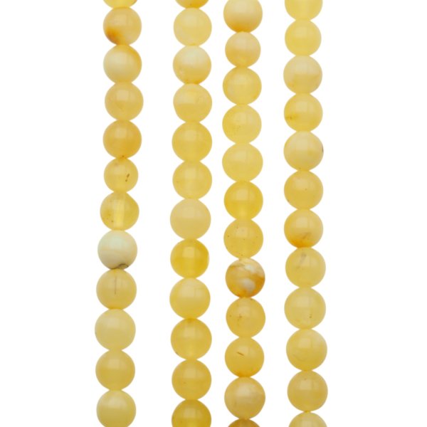 Bursztyn mleczny polerowany kulka 5,2-5,4 mm (sznur 40 cm)