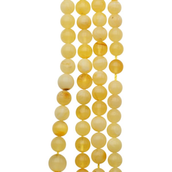 Bursztyn mleczny polerowany kulka 5,5-5,7 mm (sznur 39,5 cm)