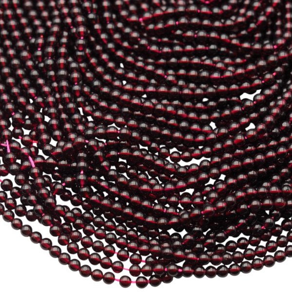 Granat kulka polerowana 4 mm (sznur 39,5 cm) wysoka jakość