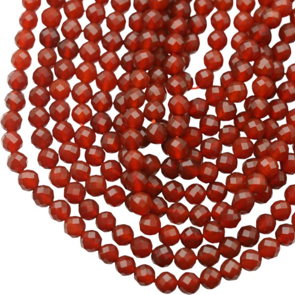 Karneol - Agat czerwony kulka 6mm (sznur 38 cm)