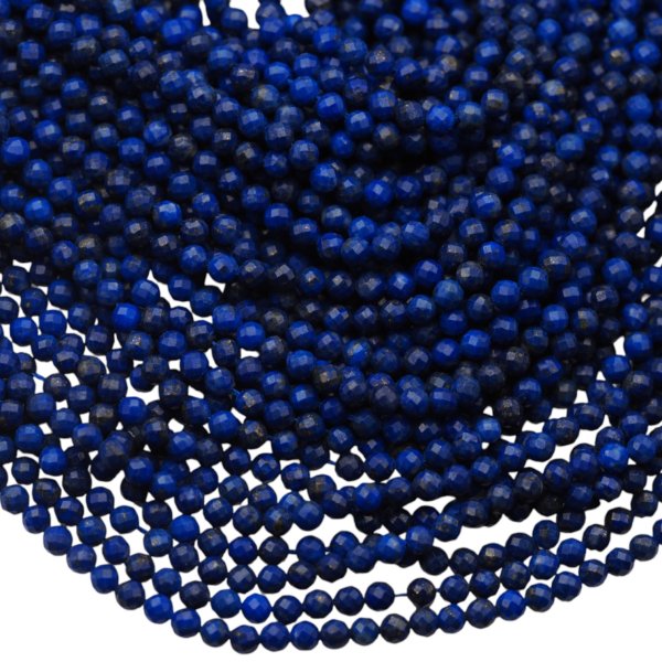 Lapis Lazuli kulka fasetowana 3,3 mm (sznur) wysoka jakość