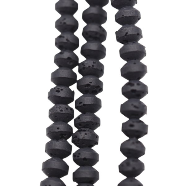 Lawa wulkaniczna dysk 4x3 mm czarny (sznur)