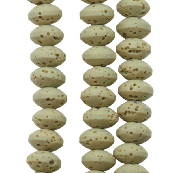 Lawa wulkaniczna dysk 8x5 mm oliwkowy (sznur)