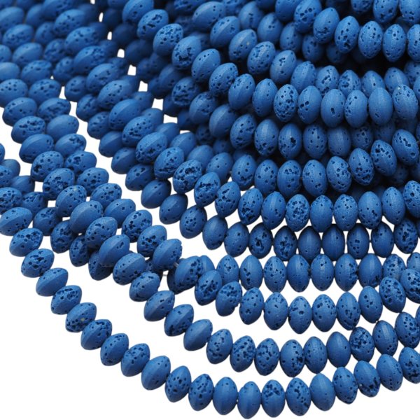 Lawa wulkaniczna dysk 8x5 mm niebieski (sznur)