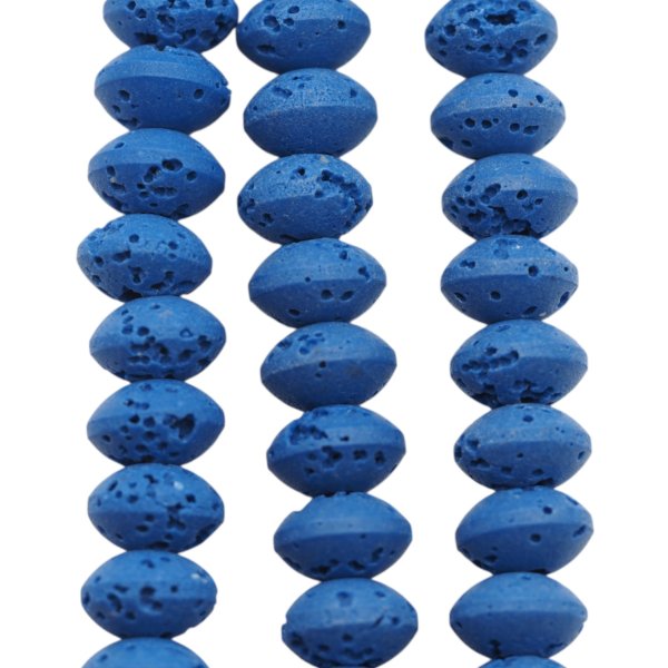 Lawa wulkaniczna dysk 8x5 mm niebieski (sznur)