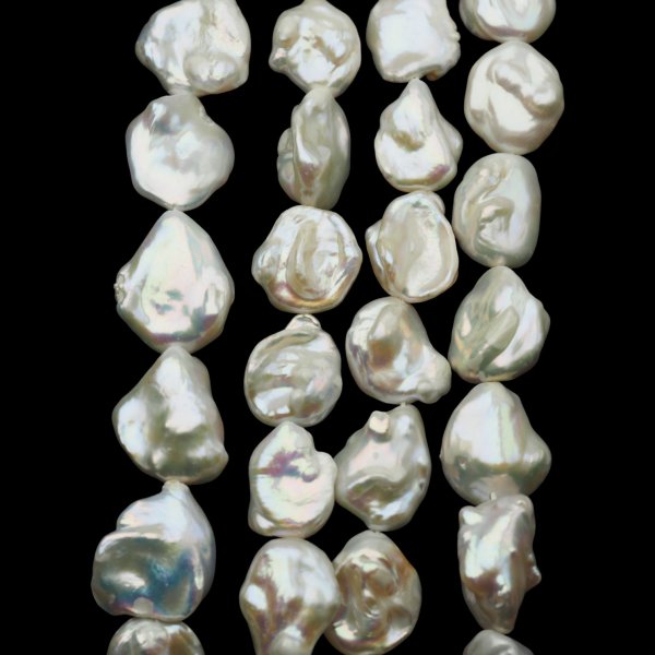 Perły Naturalne Hodowane białe nieregularne nr 415 (sznur)