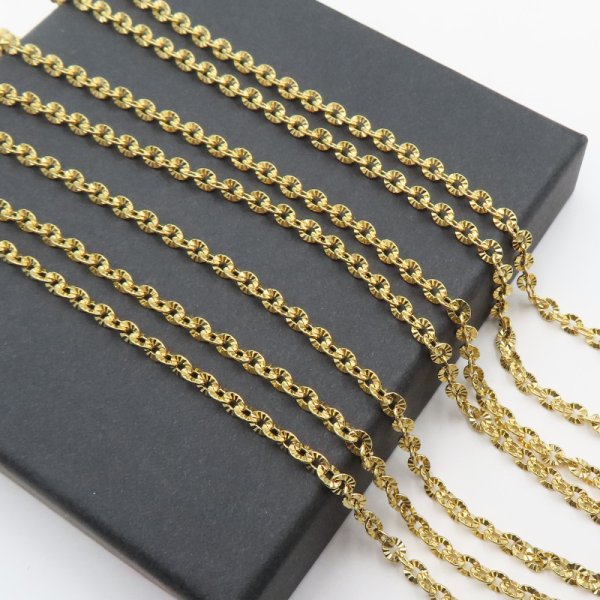 Srebro Złocone Ag  - Łańcuch oczka 3,6x3,2mm (20cm)