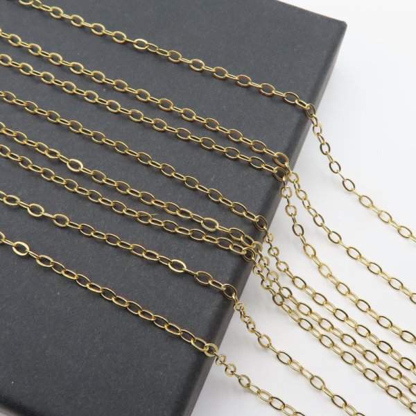 Srebro Złocone Ag  - Łańcuch oczka 2,8x2mm (20cm)