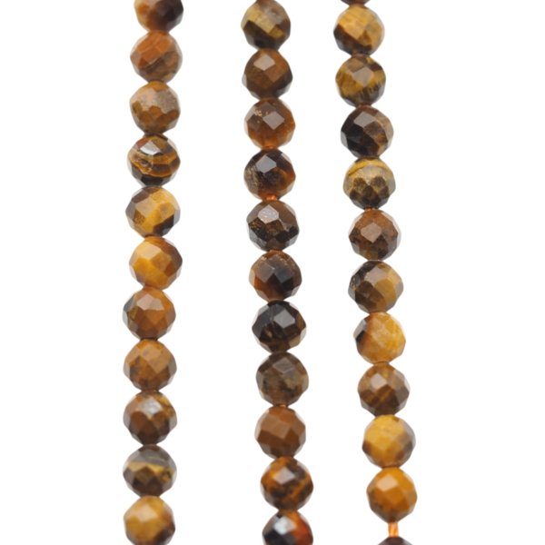 Tygrysie oko fasetowane kulki 4 mm - sznur 39 cm