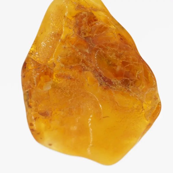 Surowy Naturalny Bursztyn mleczny i srebro - naszyjnik na rzemieniu 50 cm