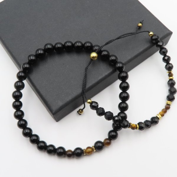 Turmalin i Tygrysie Oko - bransoletki dla Pary