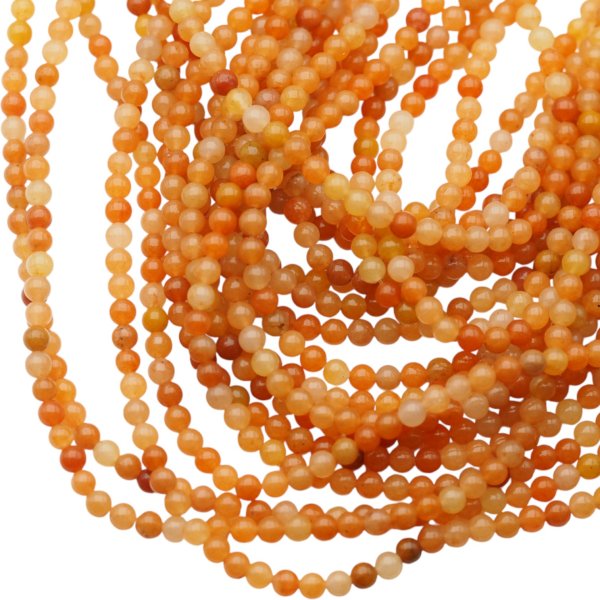 Awenturyn czerwony polerowane kulki 4 mm (sznur)