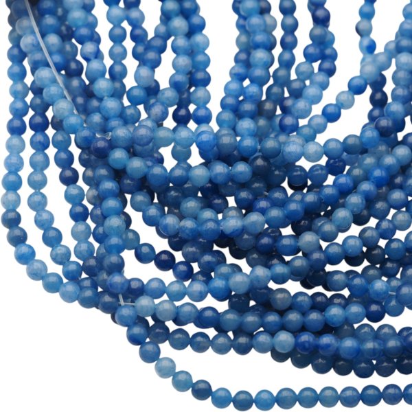 Awenturyn niebieski polerowane kulki 6 mm (sznur)