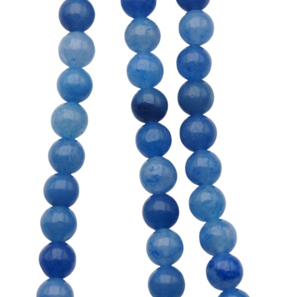 Awenturyn niebieski polerowane kulki 6 mm (sznur)