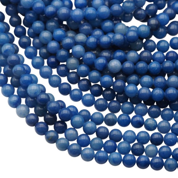 Awenturyn niebieski polerowane kulki 8,5 mm (sznur)