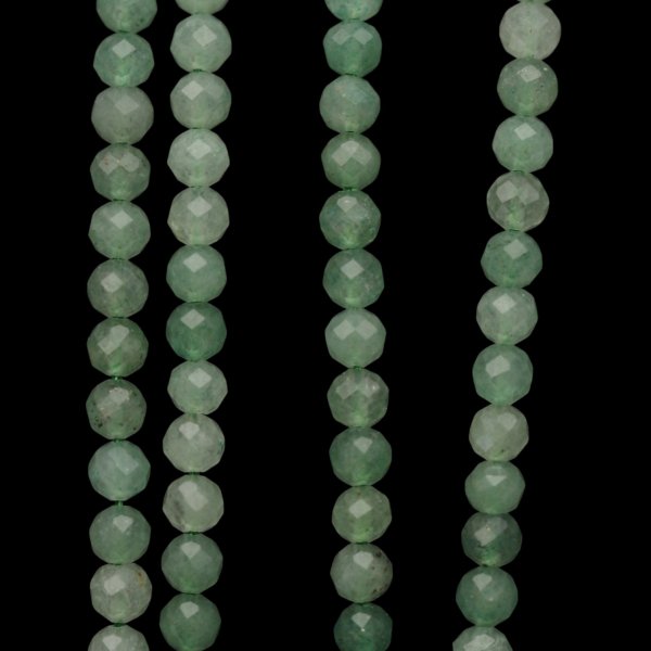 Awenturyn zielony fasetowany kulki 3 mm (sznur 39,5 cm)